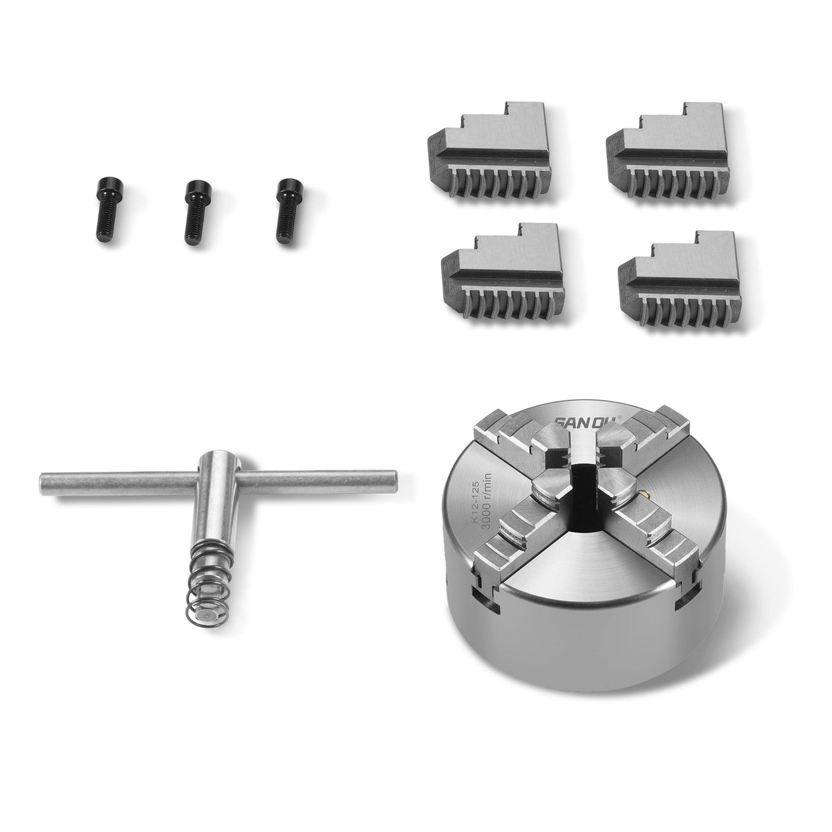 5 in 4 Jaw Lathe Chuck K12-125mm for Metal Lathe Machine SKU: 500005 | Model: 1030V SKU: 500006 | Model: 1130VD SKU: 500014 | Model: 1022V SKU: 500015 | Model: 1022VD