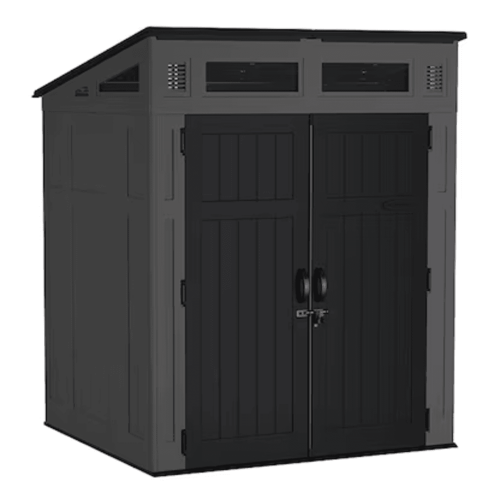 Suncast 6-Feet x 4-Feet Modernist Lean-to Resin Storage Shed (Floor Included) in Gray | BMS6583T