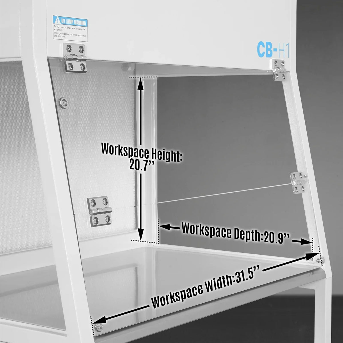 33.9″ Wide CB-H1 Horizontal Laminar Flow Clean Bench with HEPA Filtration & UV Sterilization | ISO Class 5