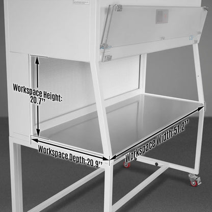 53.5″ Wide CB-H2 Horizontal Laminar Flow Clean Bench with HEPA Filtration & UV Sterilization | ISO Class 5