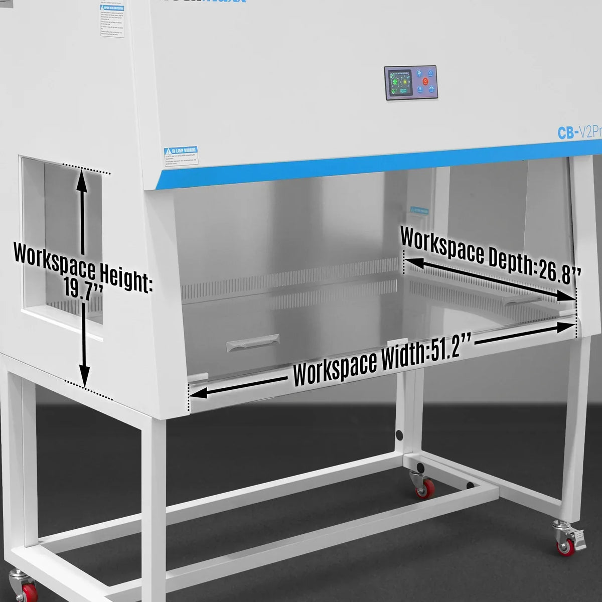 57.5″ Wide CB-V2Pro Vertical Laminar Flow Clean Bench with HEPA Filtration & UV Sterilization | ISO Class 5