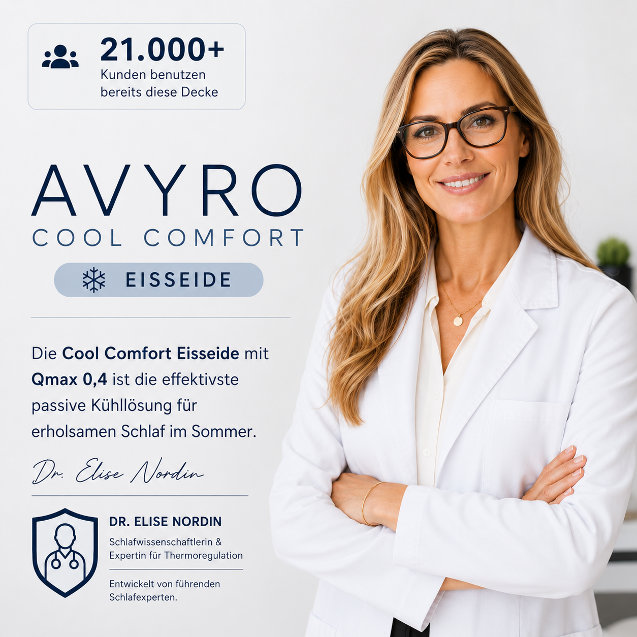 Avyro CoolComfort™ kühlende Bettdecke für schweißfreie Nächte
