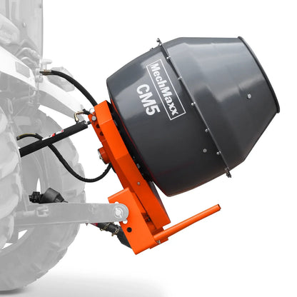 5 Cu-Ft 3-Point Hitch Cement Mixer, PTO Shaft Included, Category 1 & 2 Hookup