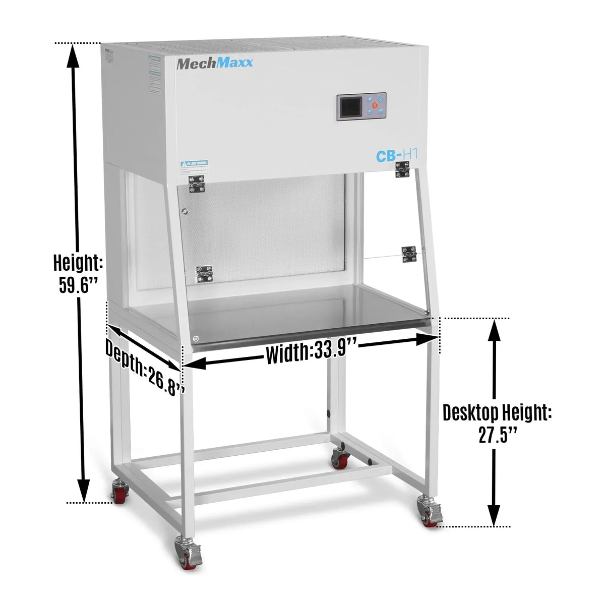 33.9″ Wide CB-H1 Horizontal Laminar Flow Clean Bench with HEPA Filtration & UV Sterilization | ISO Class 5