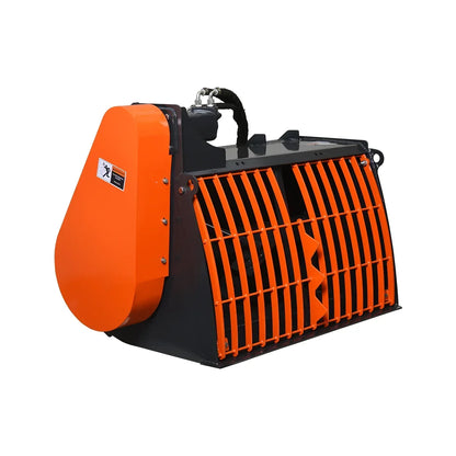 MechMaxx 60” Skid Steer Concrete Mixer Attachment, Side Chute Dispenser & Bag Splitter, Universal Mount, 16 Cu-Ft Capacity