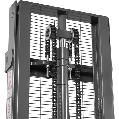 3300lbs Electric Straddle Stacker,  98" Lift,  Adjustable Legs & Forks,  F33-98SLA