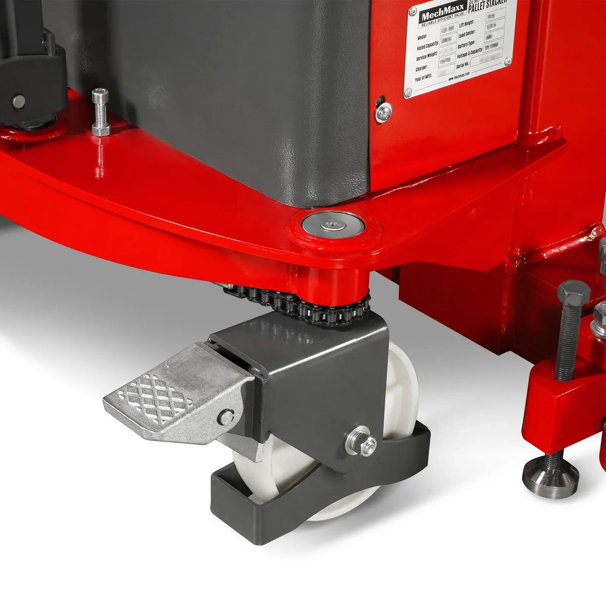 3300lbs Semi-Electric Straddle Stacker,  138" Lift,  Adjustable Legs & Forks,  S33-138S