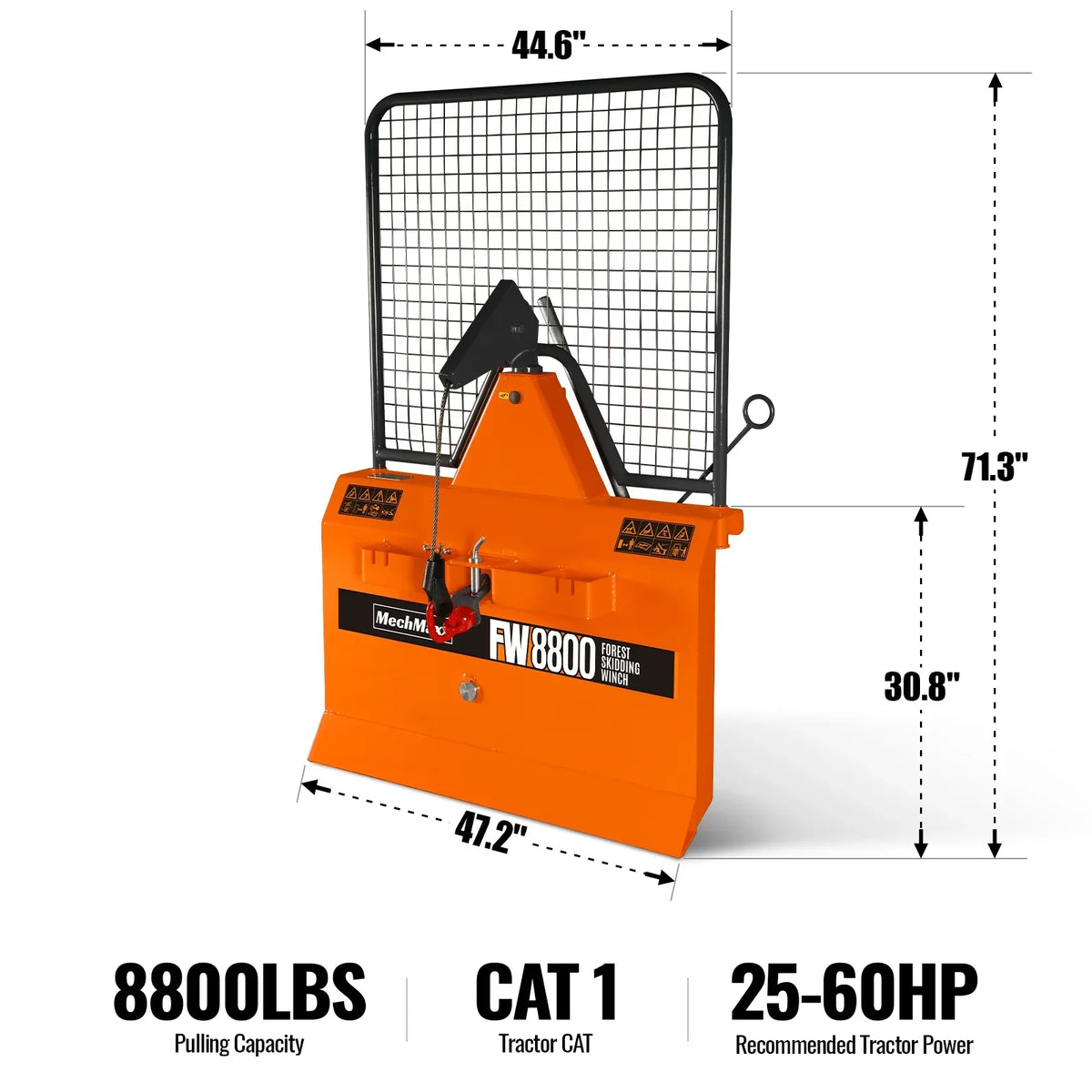 36" MAX Portable Sawmill & 3-Point PTO Stump Grinder & Forestry Log Skidding Winch Bundle