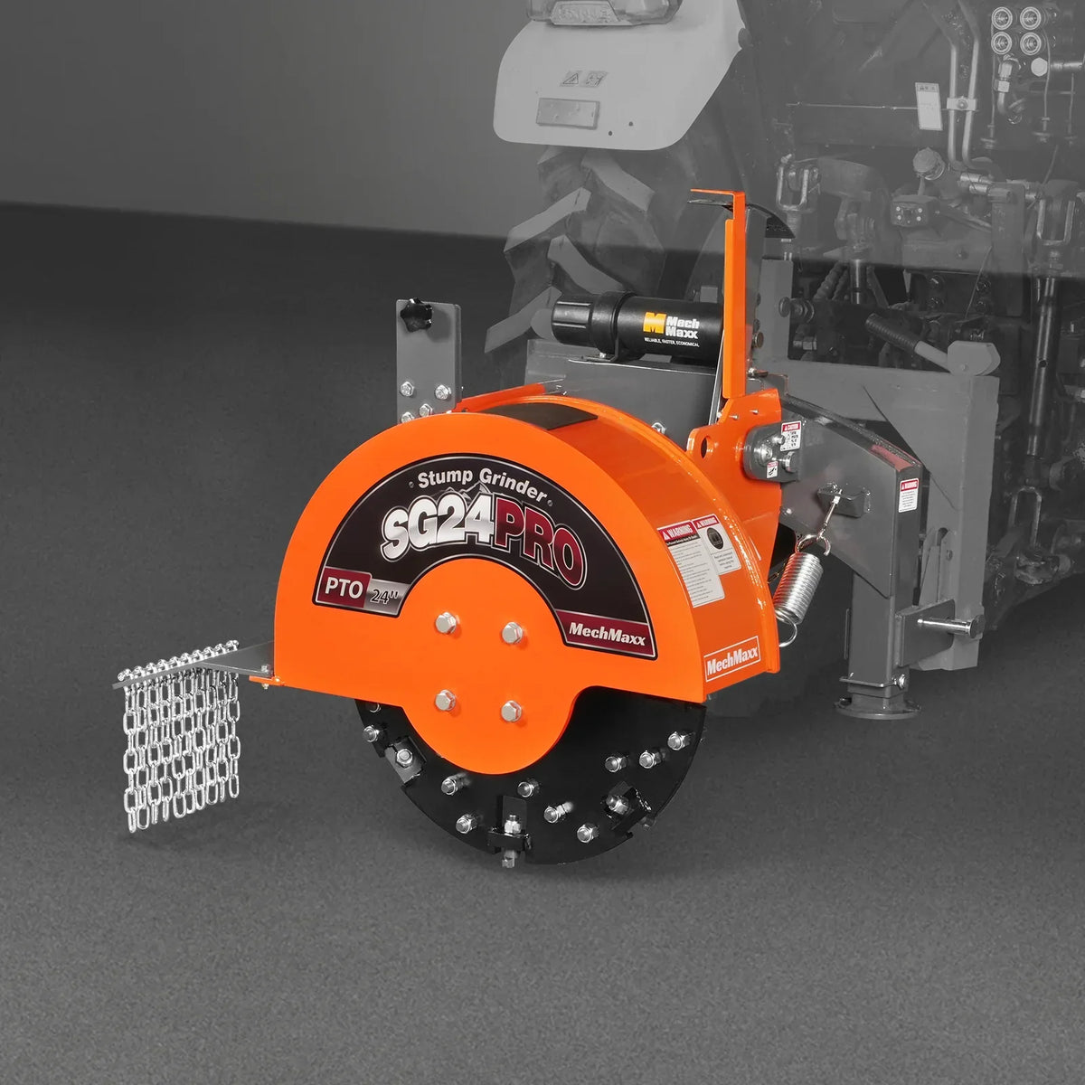 3-Point PTO Stump Grinder & Wood Chipper Bundle; SG24PRO; BX42S; Orange