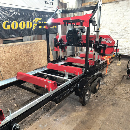 36" MAX Portable Sawmill & 3-Point PTO Stump Grinder & Forestry Log Skidding Winch Bundle